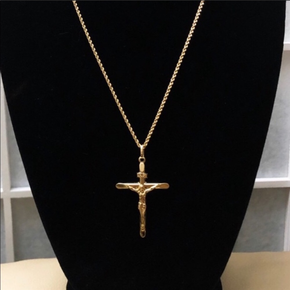 18K Genuine Gold Crucifix (Pendant Only)